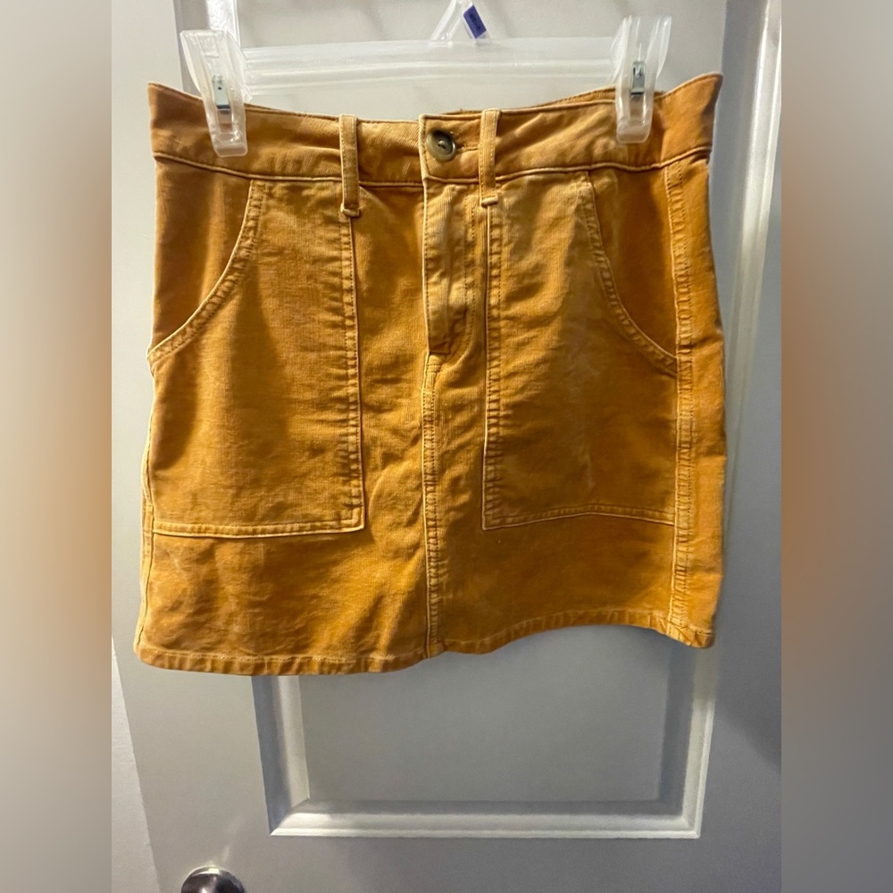 American Eagle mustard suede mini skirt